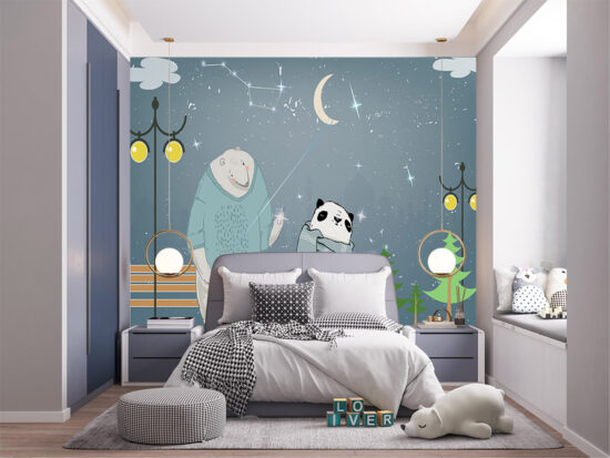 Night walk With Child Wallpaper