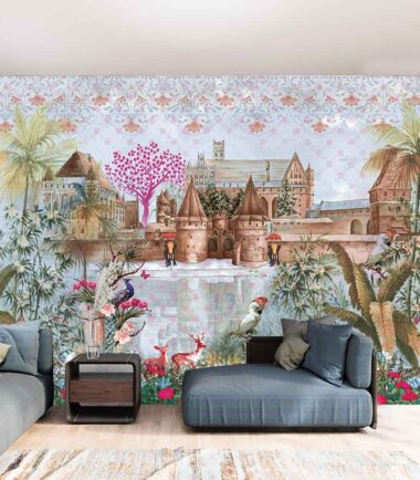 1-Wall Mural Castle and Trees Wallpaper