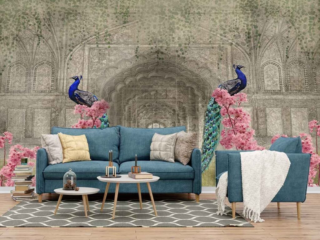 Peacock Pichwai Wallpaper