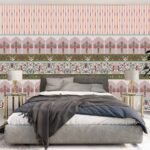 multicolour floral border wallpaper for bedroom feature wall