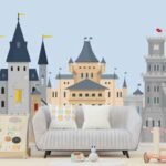 1Wall Mural Nordic Minimalist Cartoon Castle Wallpaper