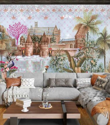Wall Mural Castle and Trees Wallpaper