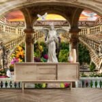 Statue in the Garden 3D Wallpaper