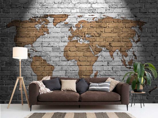 Brick World Maps Wallpaper