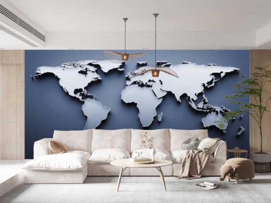 3D World Map Wallpaper