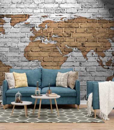 Brick World Maps Wallpaper