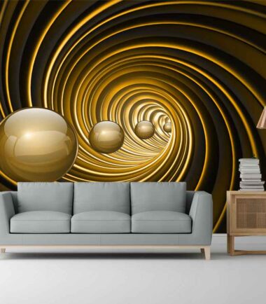 The Golden Spiral Lines Swirl Wall Mural Wallpaper