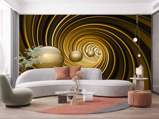 The Golden Spiral Lines swirl wall mural