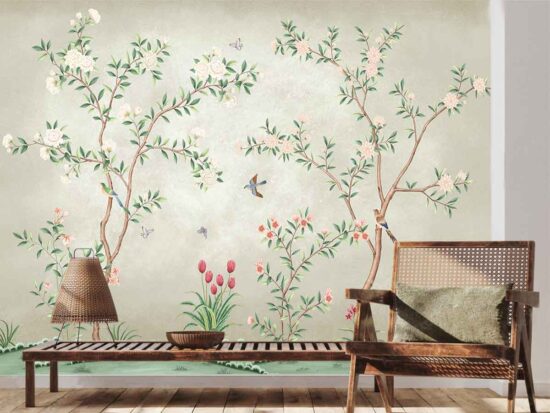 Birds and Branches wall mural