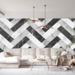 Castelli marble black and white Wallpaper