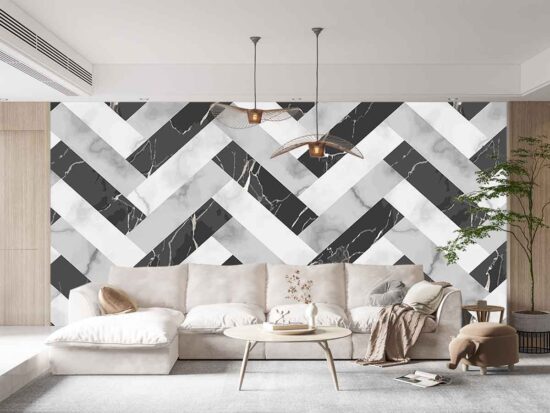Castelli marble black and white Wallpaper