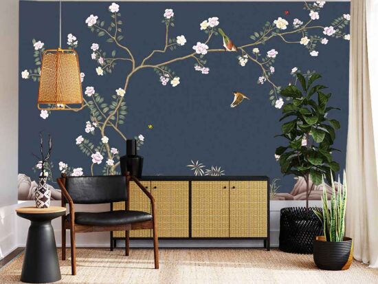 Chinoiserie Hanging Magnolia Wallpaper