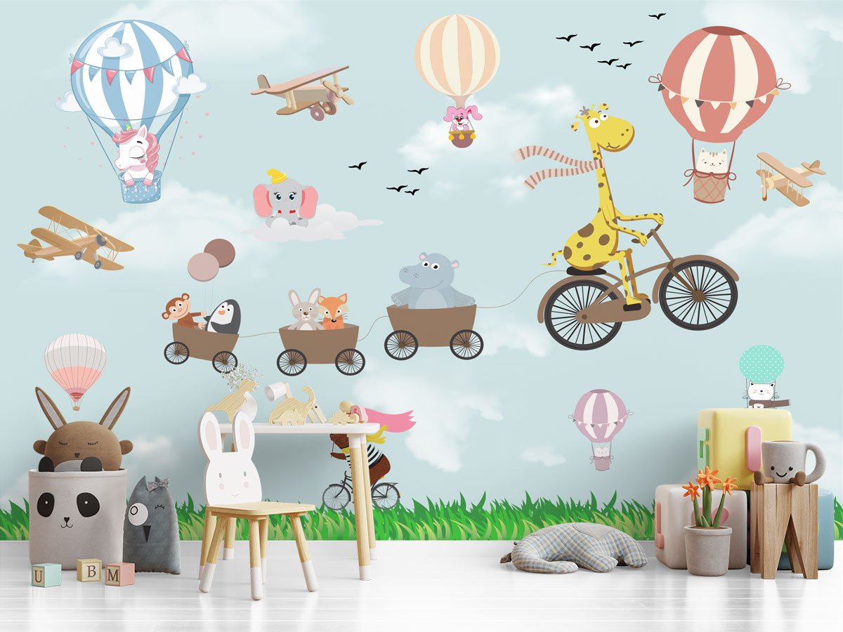 Kids-Hot-Air-Balloon-Wallpaper wallpaper for kids room