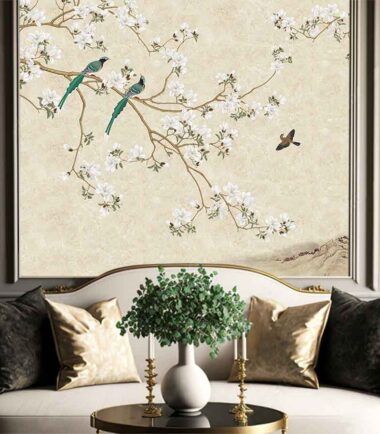 Magnolia Tree and Birds wallpaper