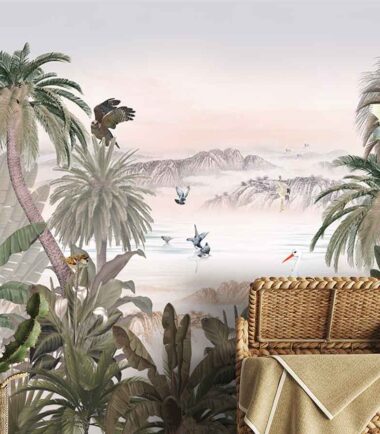 Paradise Jungle Palm Bespoke Mural