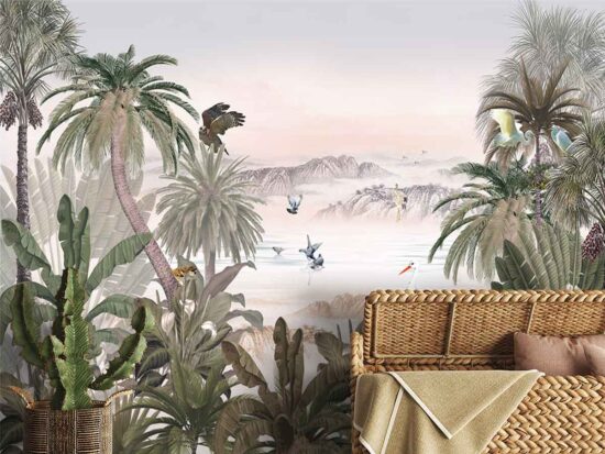 Paradise Jungle Palm Bespoke Mural