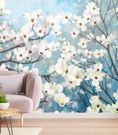 White blossoms Wallpaper