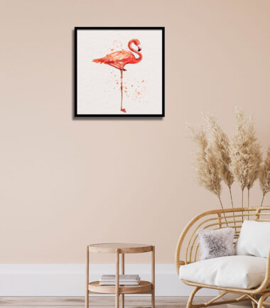 Graceful Flamingo Haven wall frame