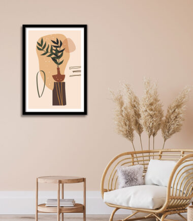 Soft Leafy Abstraction wall frame