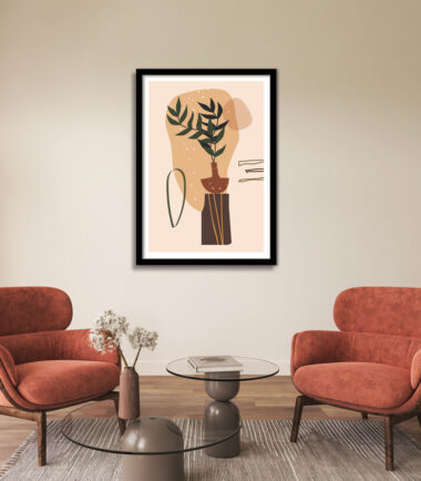 Soft Leafy Abstraction wall frame