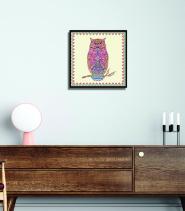 Vibrant Owl Harmony Wall Frame