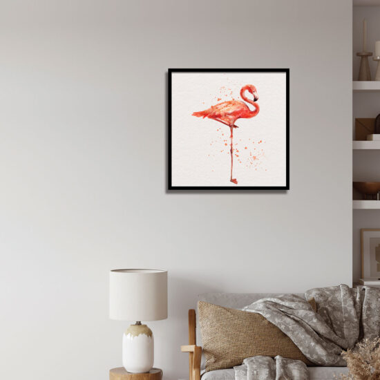 Graceful Flamingo Haven wall frame