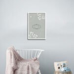 Minimal eye wall frame with abstract illustration and soft neutral background for modern home décor