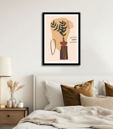 Soft Leafy Abstraction wall frame