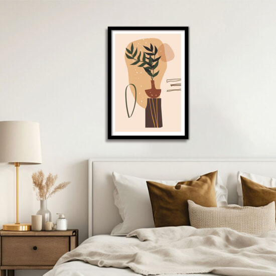 Soft Leafy Abstraction wall frame