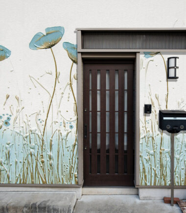 Lustrous Turquoise Blooms Exterior Wallpaper