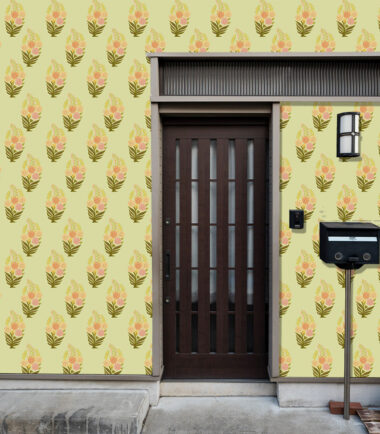 Luxe Lemon Blossoms Exterior Wallpaper