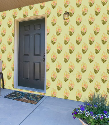 Luxe Lemon Blossoms Exterior Wallpaper