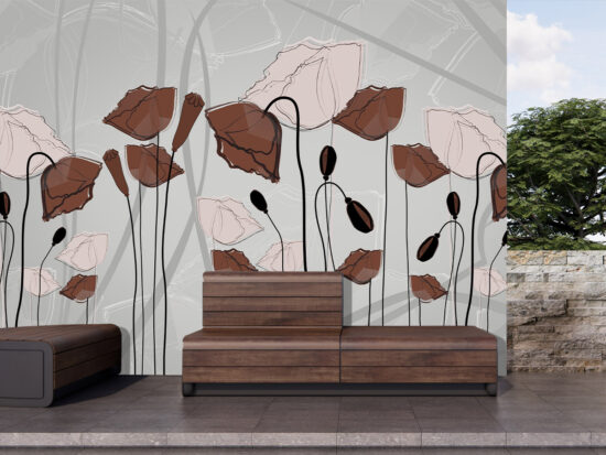 Chic Sketch Floral Haven Exterior Wallpaper