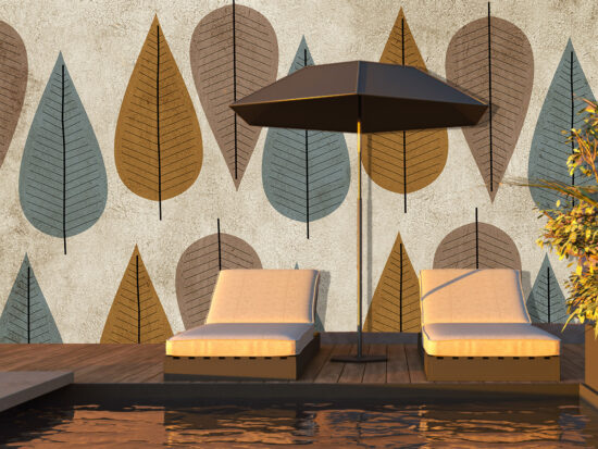 Gilded Hues Oasis Exterior Wallpaper