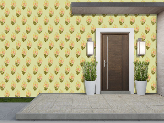 Luxe Lemon Blossoms Exterior Wallpaper