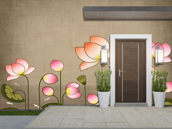 Neon Lotus Elegance Exterior Wallpaper