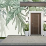 Pastel Leaf Serenity Exterior Wallpaper