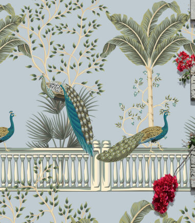 Royal Peacock Verandah Exterior Wallpaper