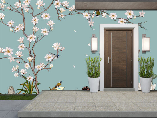 Serenity Blossom Grove Exterior Wallpaper