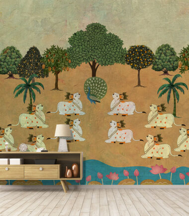 Glories of Cows Design Wallpaper