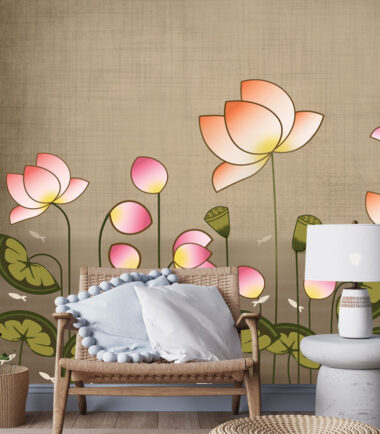 Neon Lotus Elegance Wallpaper