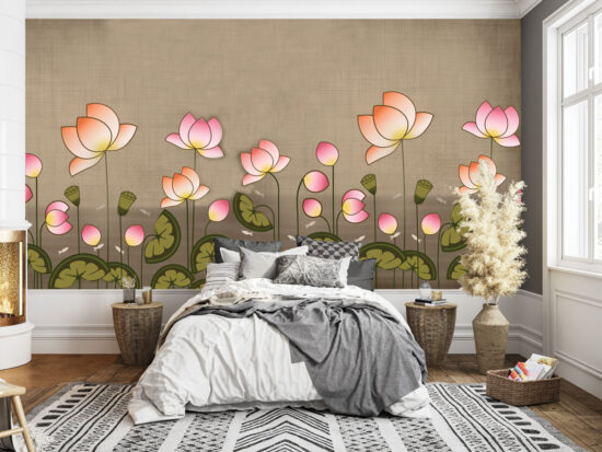 Neon Lotus Elegance Wallpaper