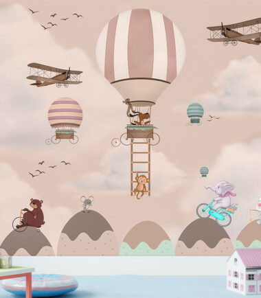 Hot Air Balloons with animals kids