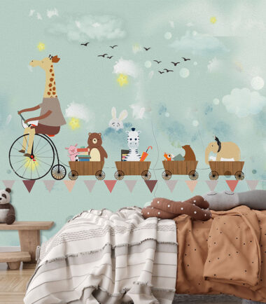 Giraffe on Bicycle in the sky wallpapers