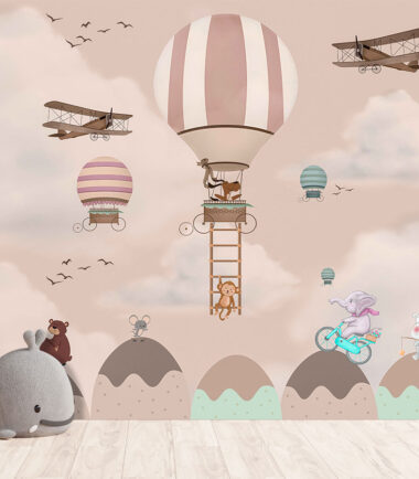 Hot Air Balloons with animals-kids