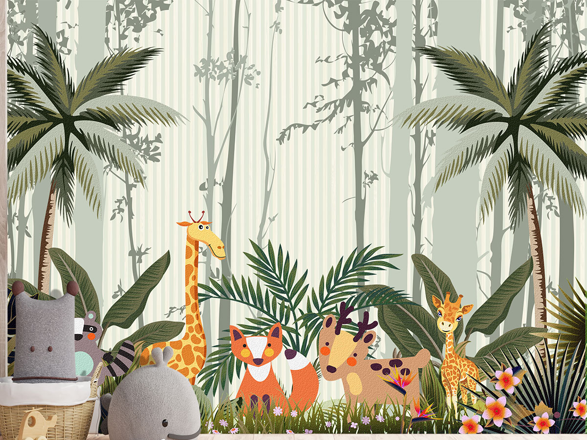 Joy of Animals in Jungle Wallpaper