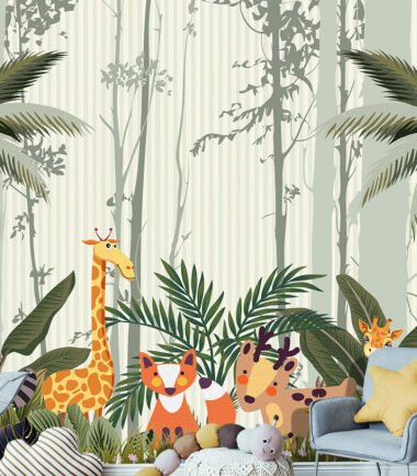 Joy of Animals in Jungle Wallpaper