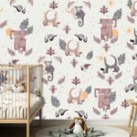 Boho Cartoon Animal Wallpaper Kids