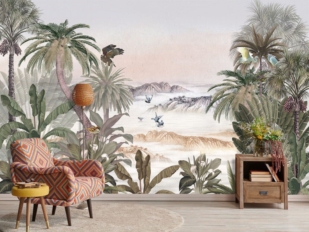 Current image: Vintage Theme Tropical Foliage ! Digital Wallpaper