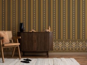 Gray Green Strips Wallpaper